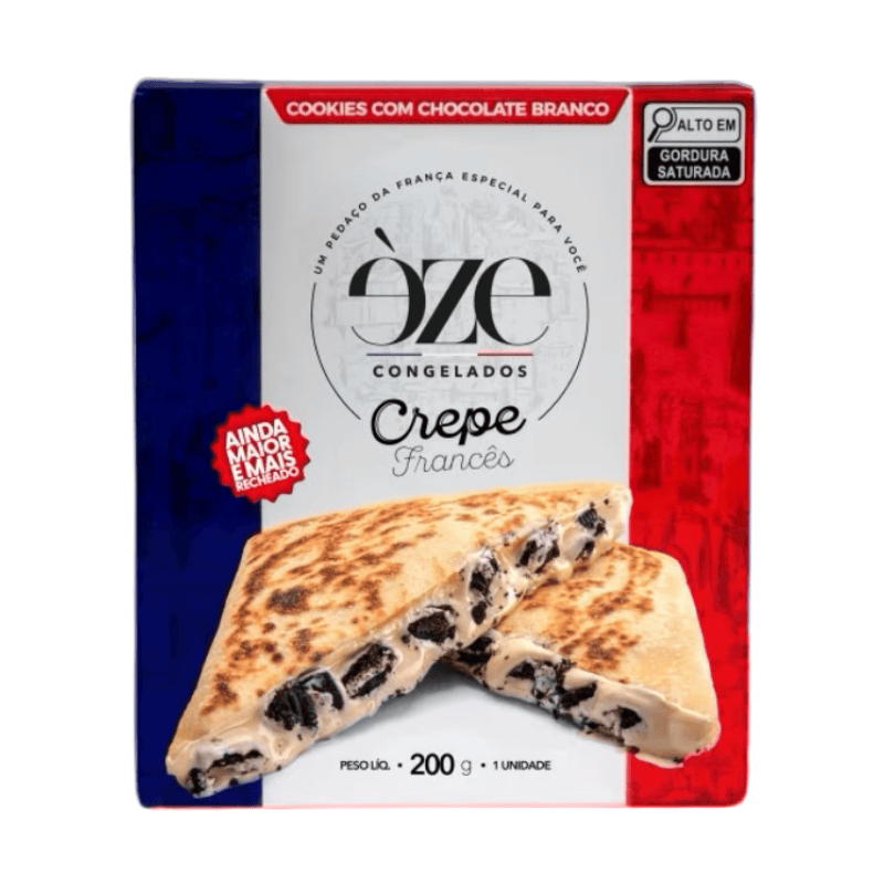 CREPE CONGELADO COOKIES COM CHOCOLATE BRANCO