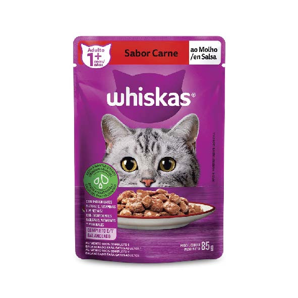 RACAO WHISKAS SH CARNE  L8P7    CX  680G